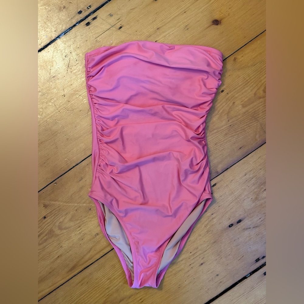 J. Crew Pink Ruched One Piece Swimsuit Size 4